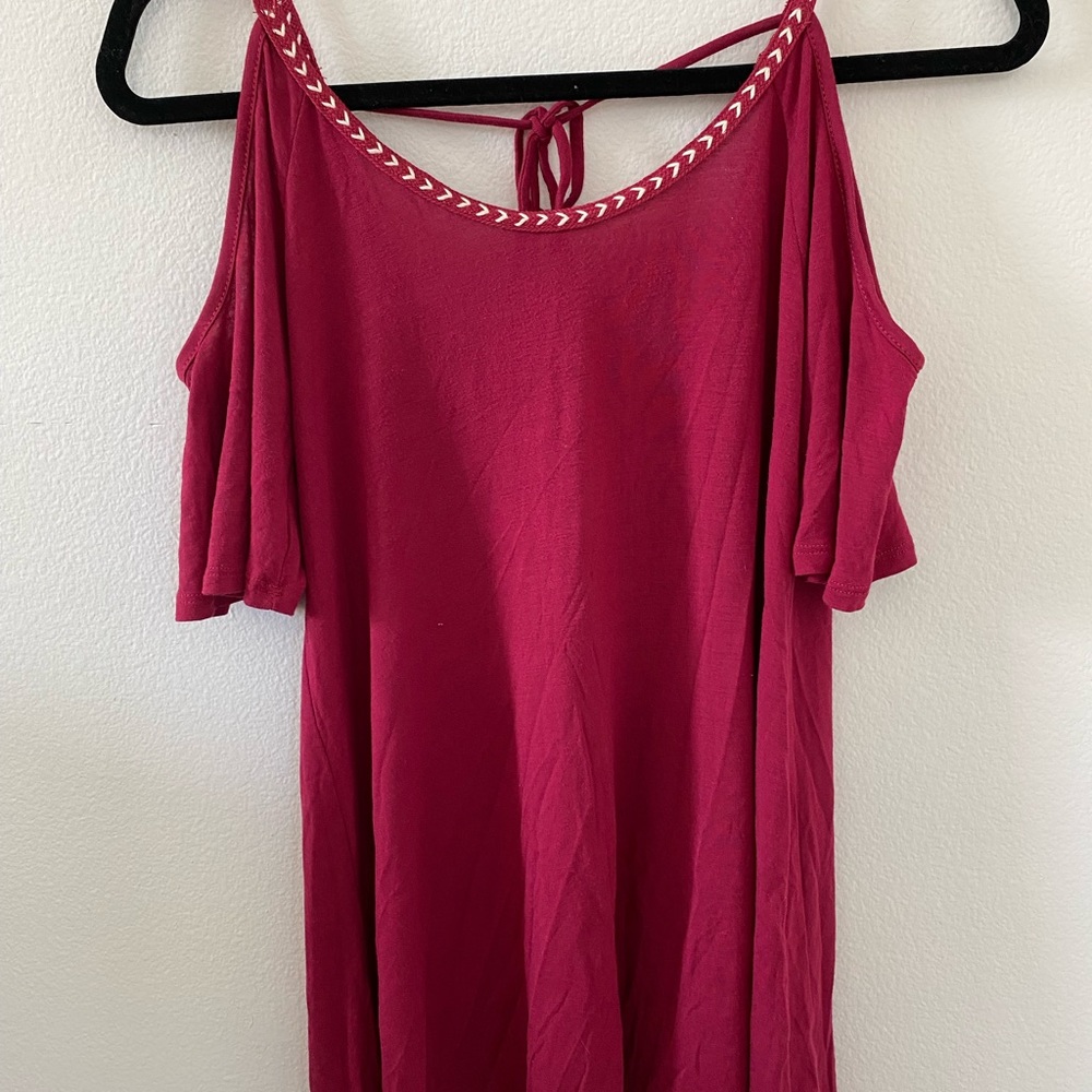 Boho Burgundy Off Shoulders Shirt
